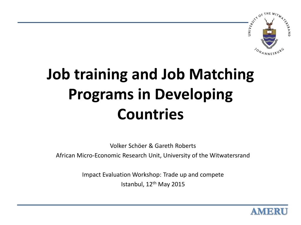 job training and job matching programs