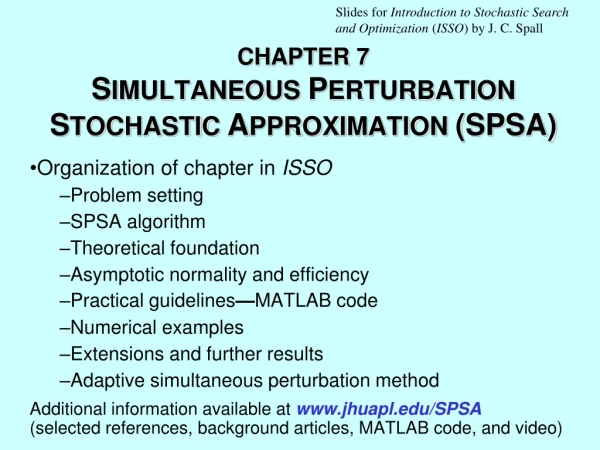 CHAPTER 7  S IMULTANEOUS  P ERTURBATION  S TOCHASTIC A PPROXIMATION (SPSA)