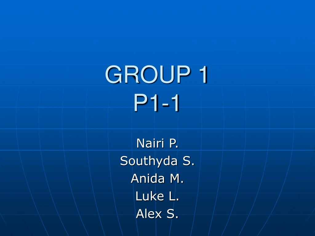 group 1 p1 1