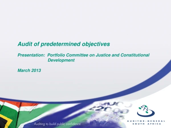 Audit of predetermined objectives
