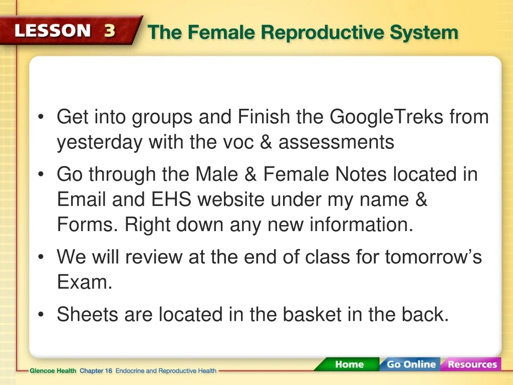 get into groups and finish the googletreks from