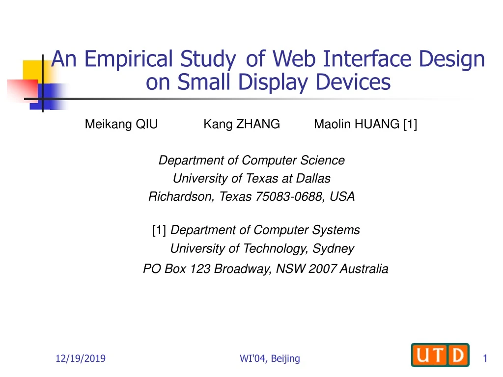 an empirical study of web interface design on small display devices