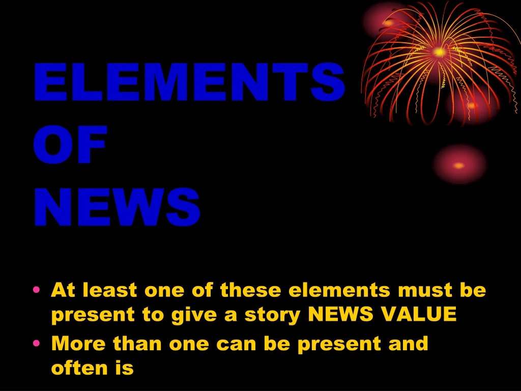 elements of news