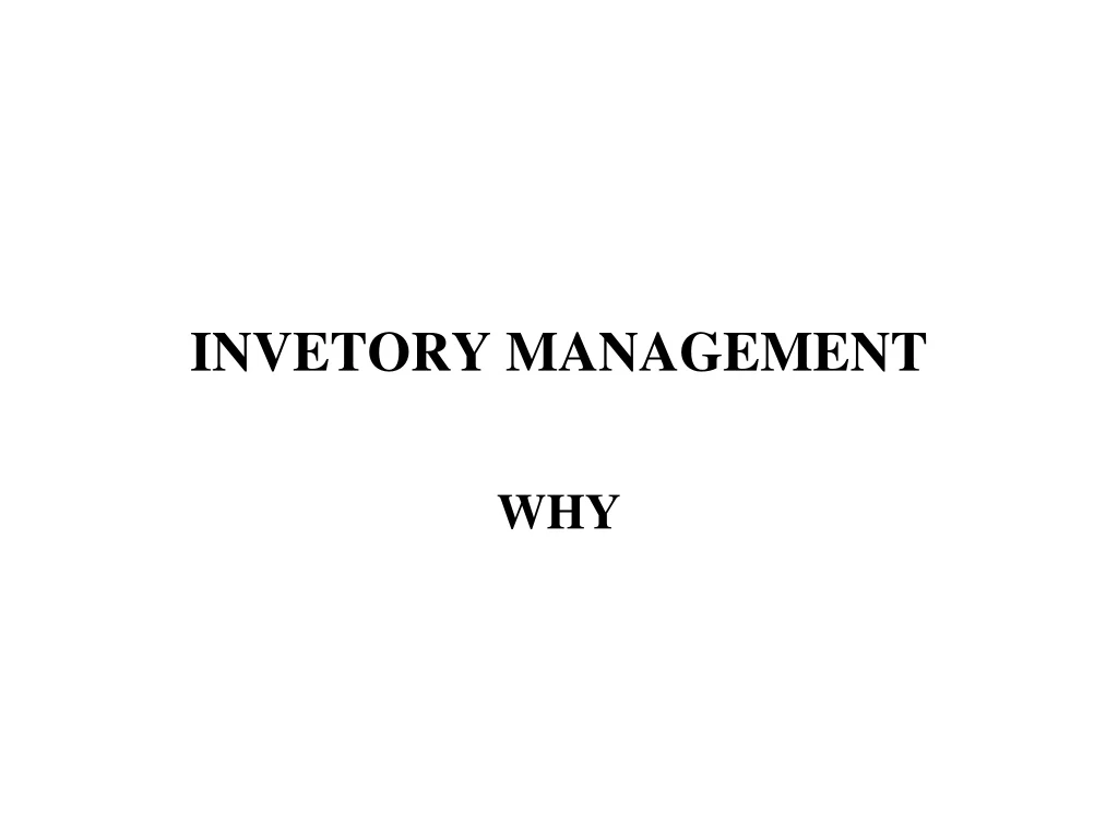 invetory management