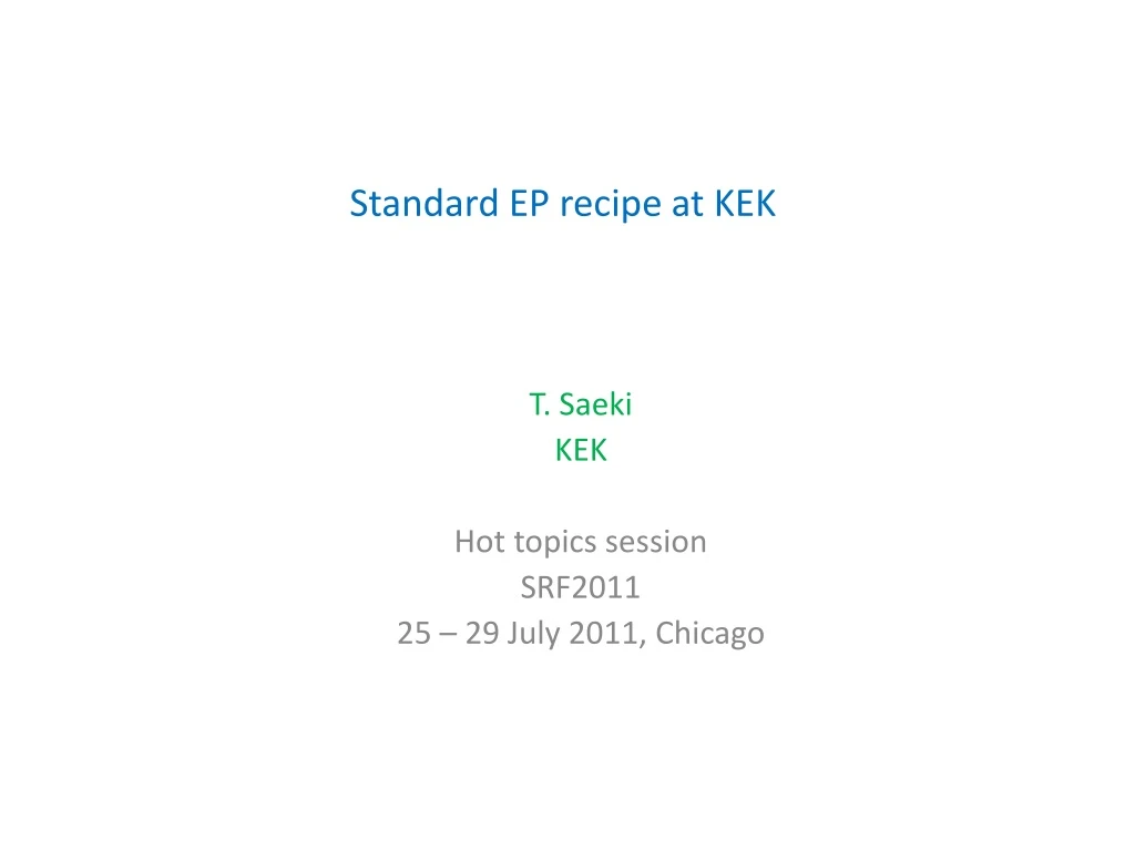 standard ep recipe at kek