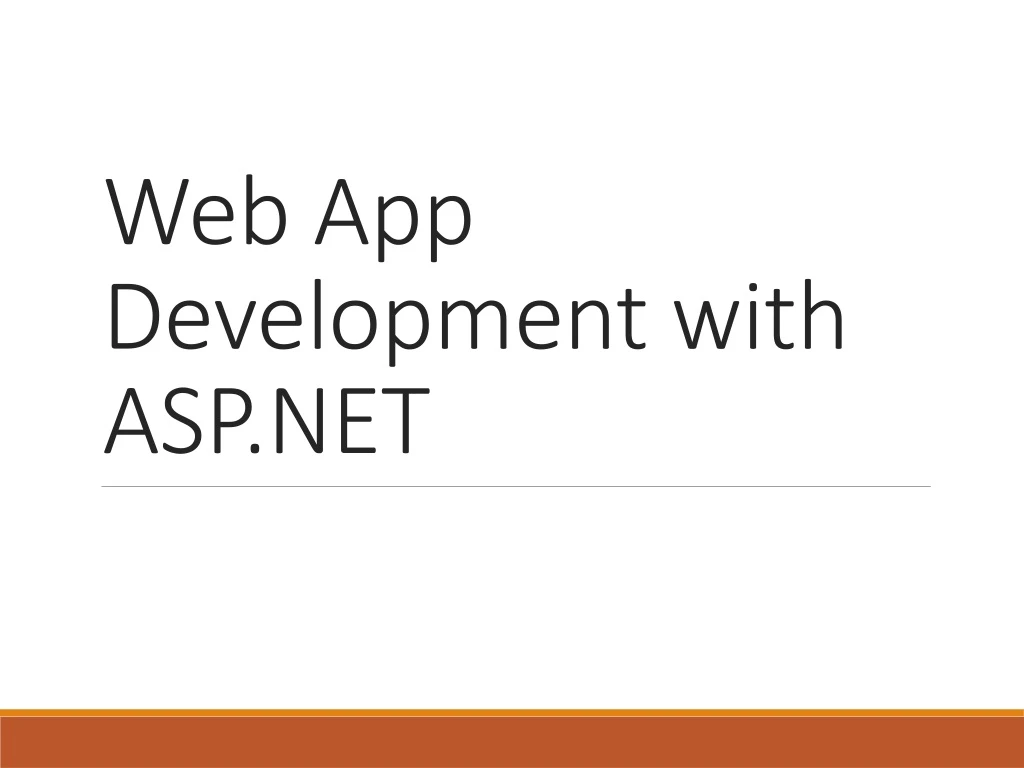 web app development with asp net