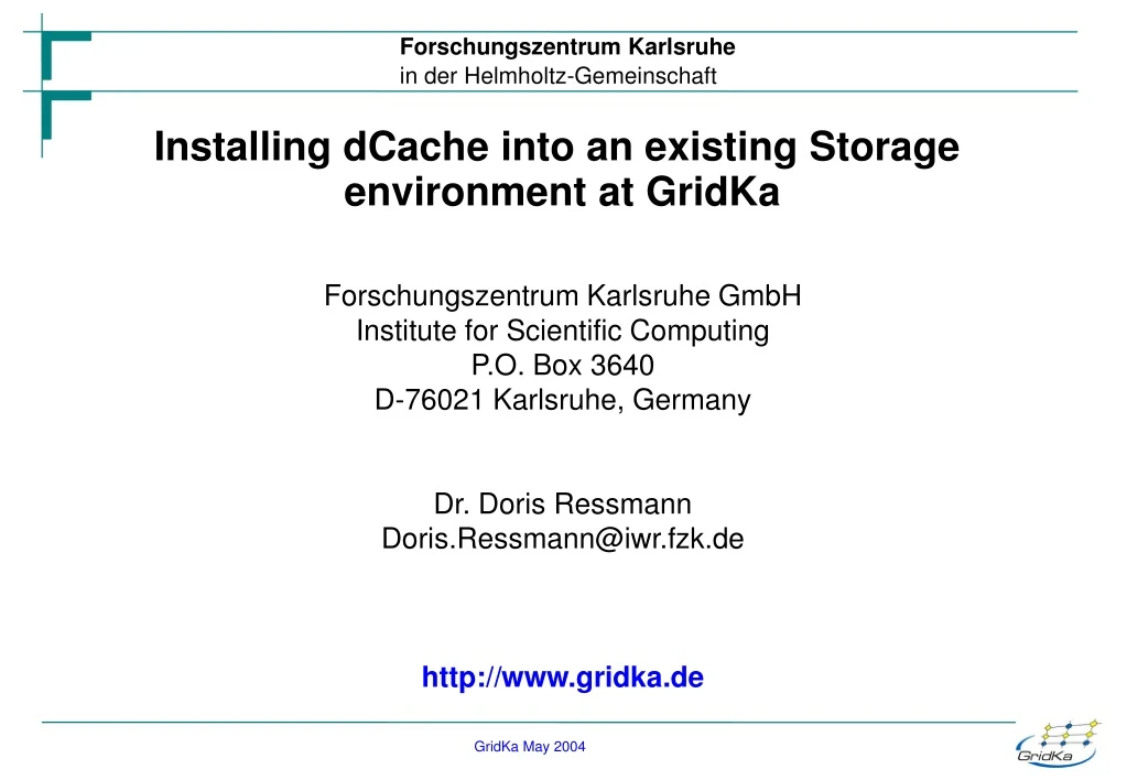 installing dcache into an existing storage
