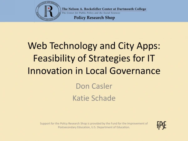 Web Technology and City Apps: Feasibility of Strategies for IT Innovation in Local Governance