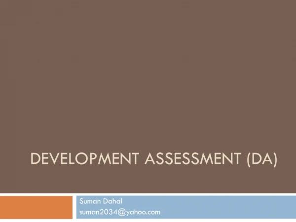 Development Assessment (DA)