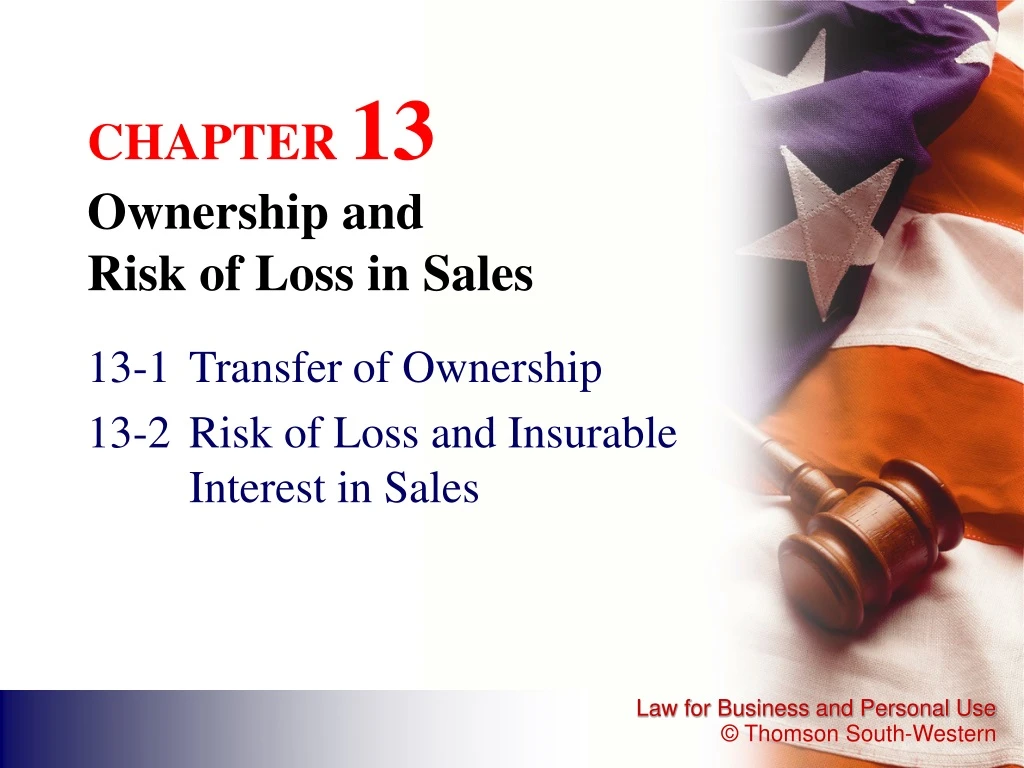 chapter 13 ownership and risk of loss in sales