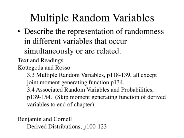 Multiple Random Variables