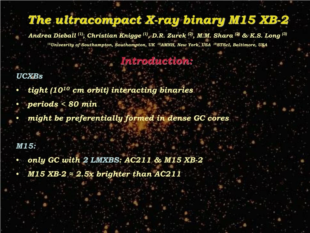 the ultracompact x ray binary m15 xb 2 andrea