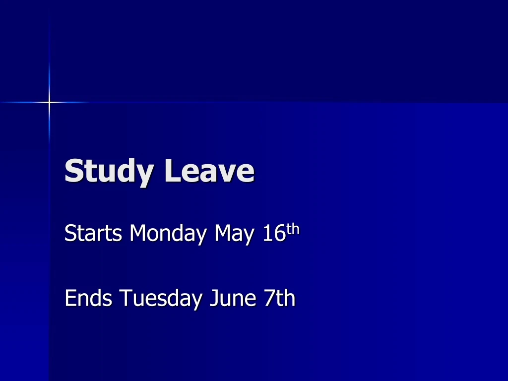 study leave