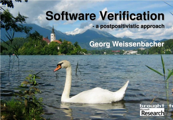 Software Verification - a  postpositivistic  approach