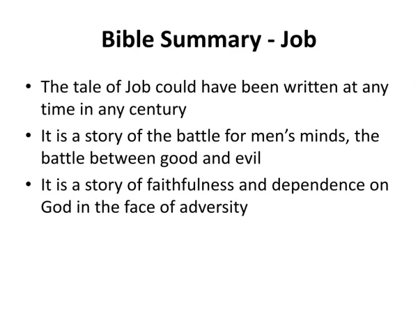 Bible Summary - Job