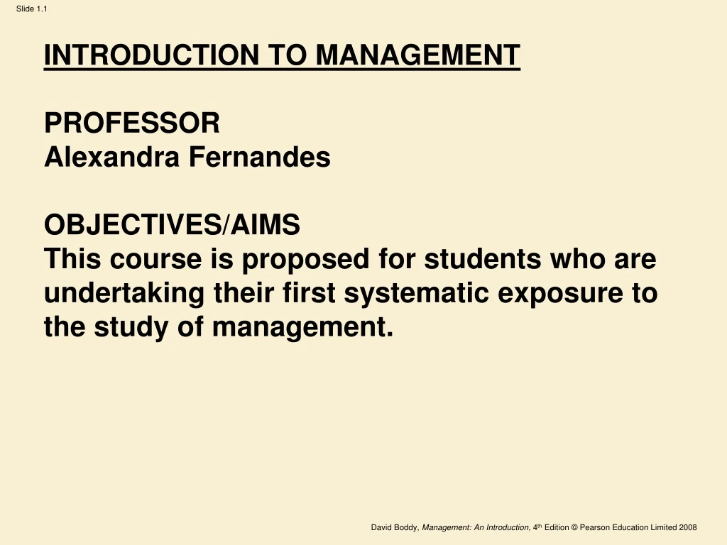 introduction to management professor alexandra