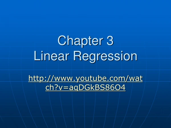 Chapter 3  Linear Regression