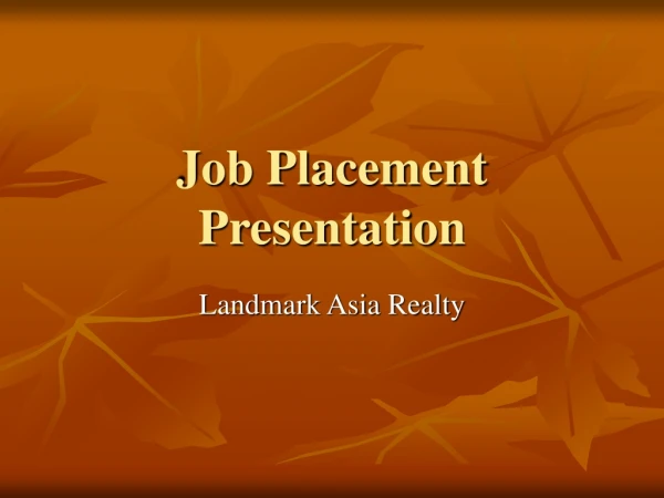 Job Placement Presentation