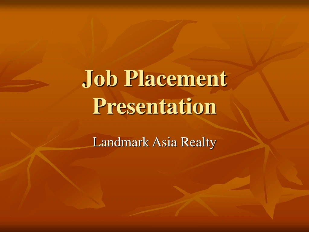 job placement presentation