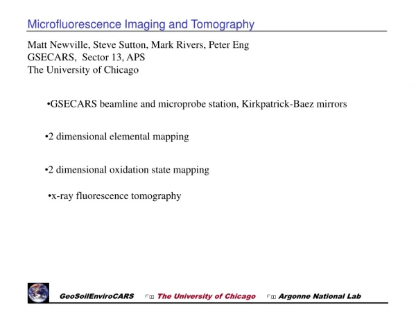 Microfluorescence Imaging and Tomography