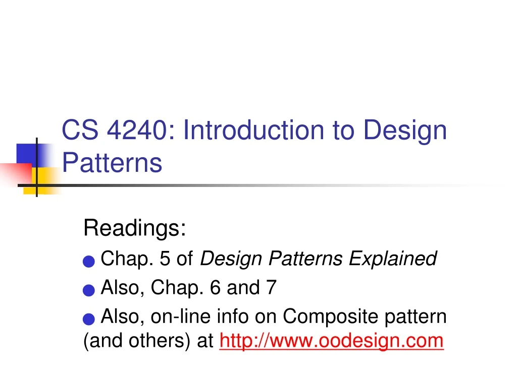 cs 4240 introduction to design patterns