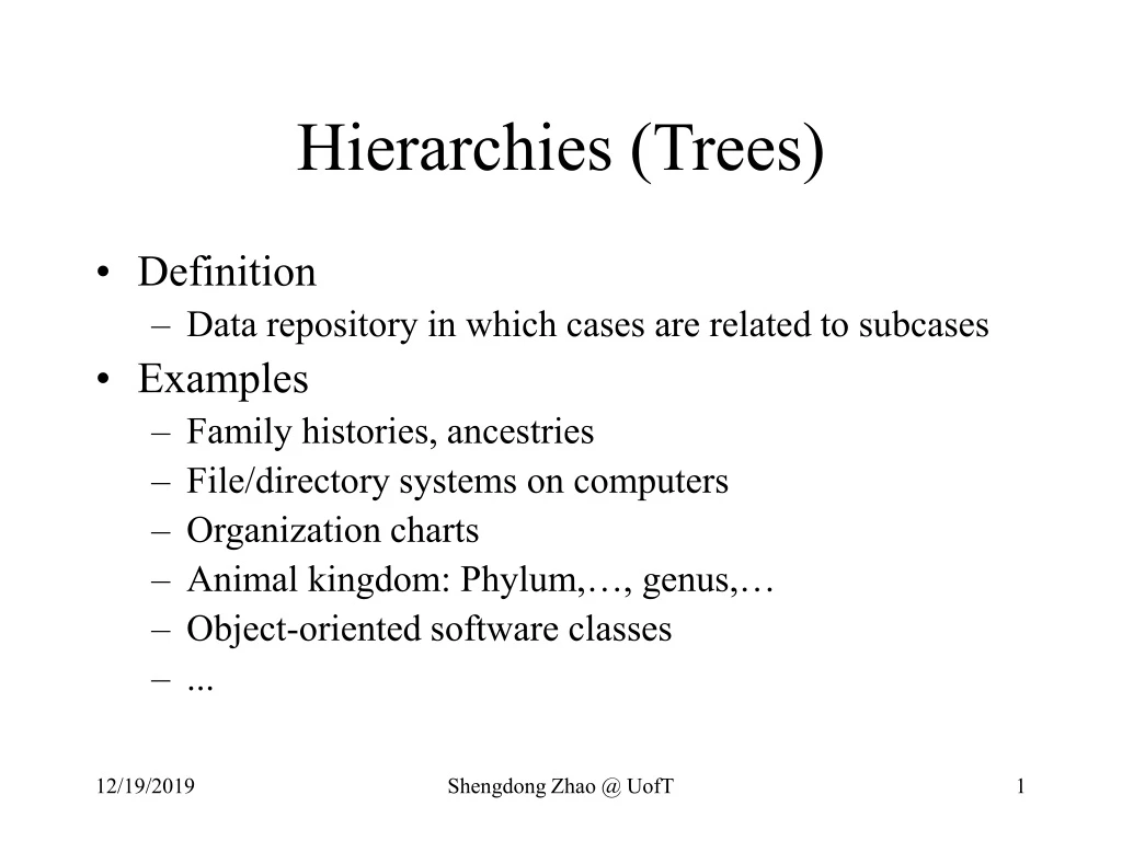 hierarchies trees