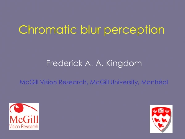 Chromatic blur perception