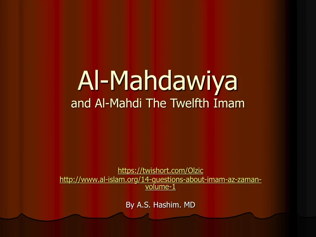 al mahdawiya and al mahdi the twelfth imam