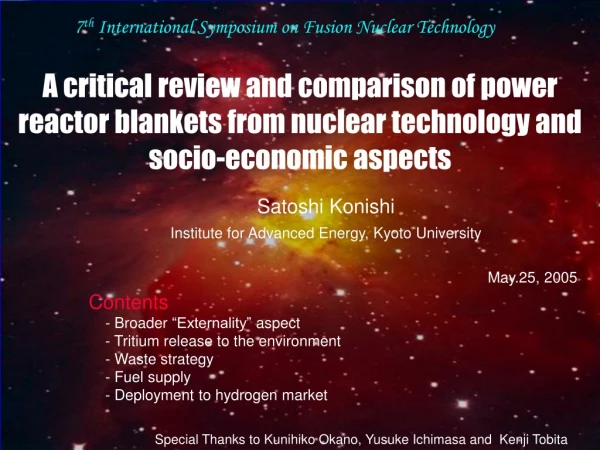 Satoshi Konishi  Institute for Advanced Energy, Kyoto University May.25, 2005