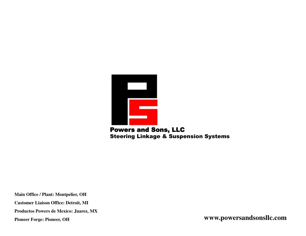 powers and sons llc steering linkage suspension