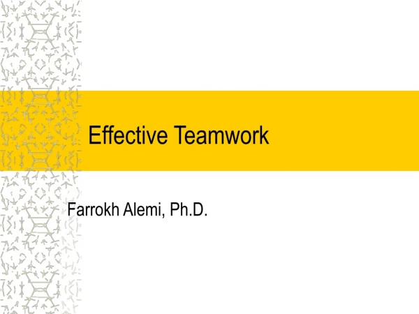 Effective Teamwork