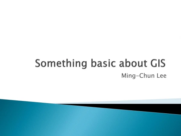 Something basic about GIS