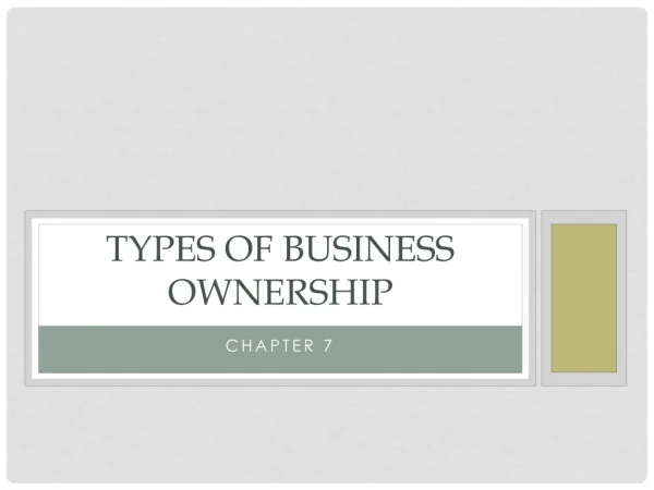 Types of Business Ownership