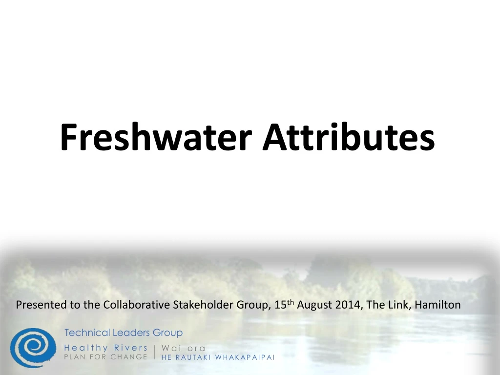 freshwater attributes