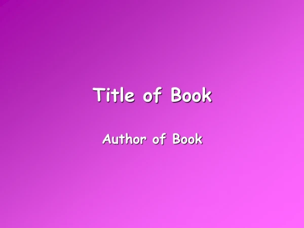 Title of Book