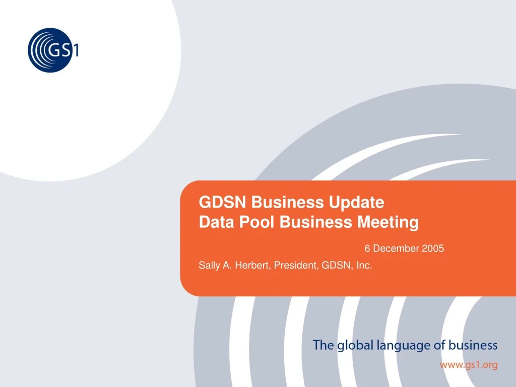 gdsn business update data pool business meeting