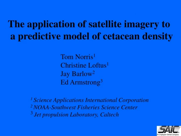 The application of satellite imagery to  a predictive model of cetacean density