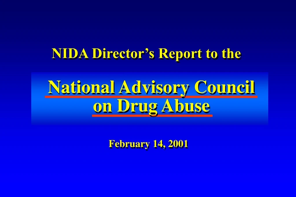 national advisory council on drug abuse