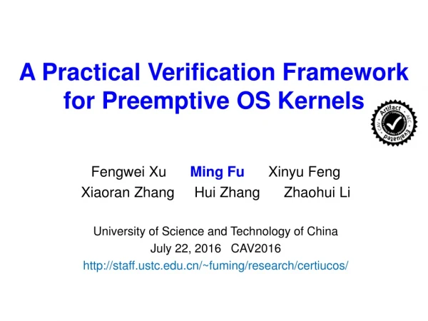 A Practical Verification Framework for Preemptive OS Kernels