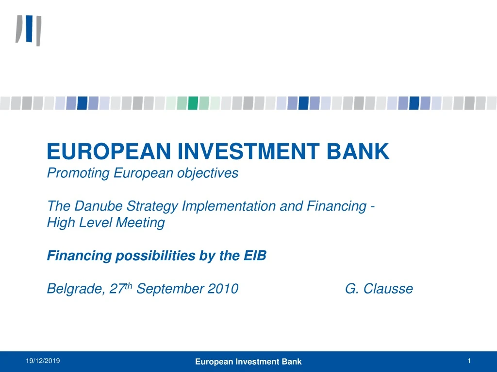 european investment bank promoting european