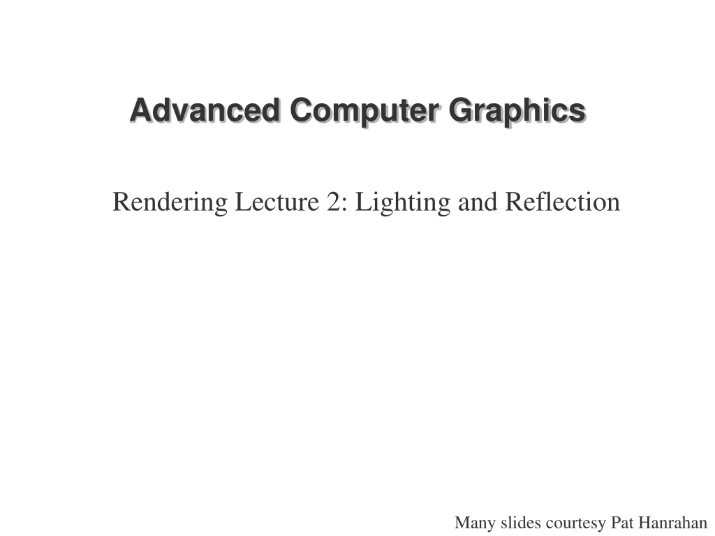 advanced computer graphics