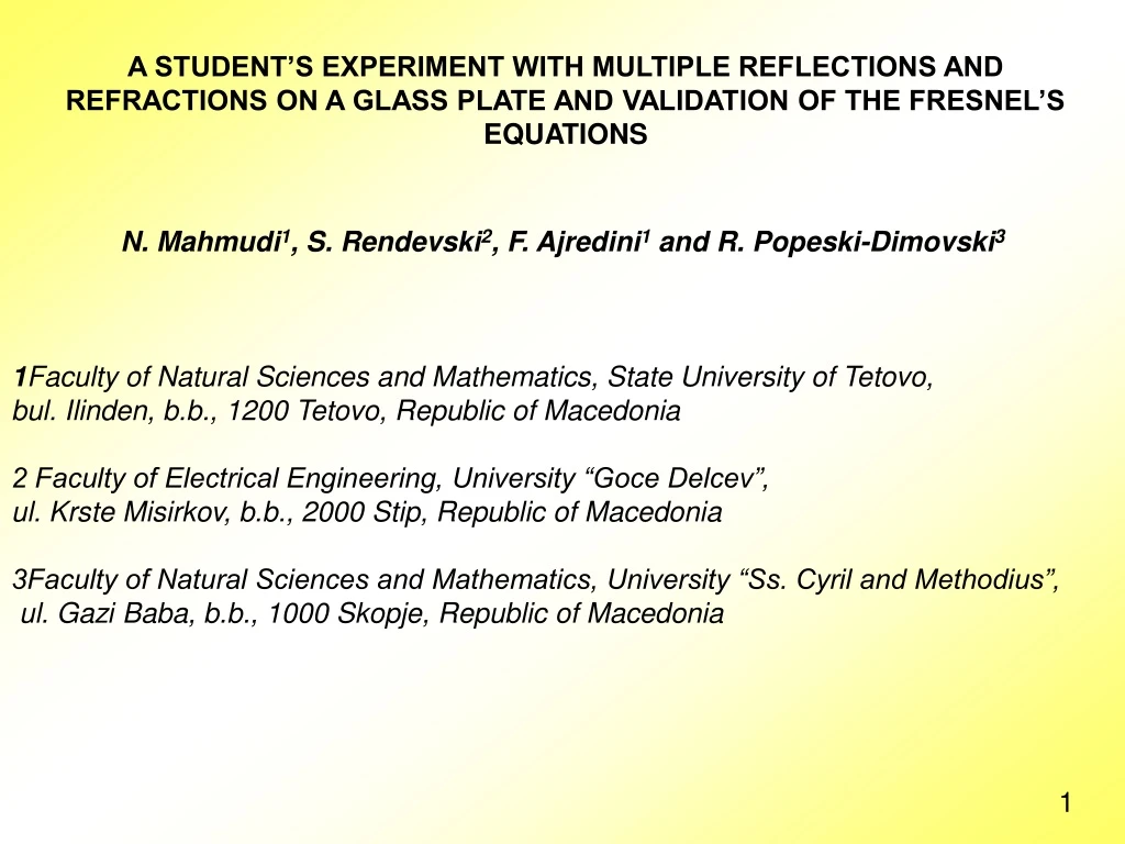 a student s experiment with multiple reflections