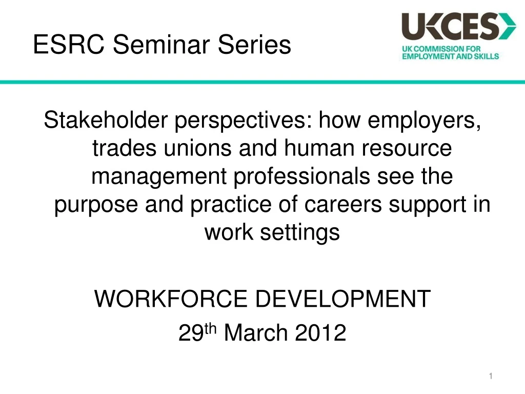 esrc seminar series