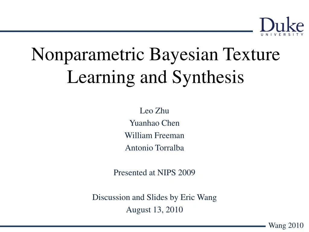 nonparametric bayesian texture learning and synthesis