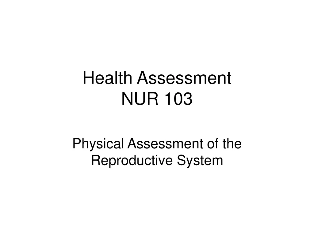 health assessment nur 103