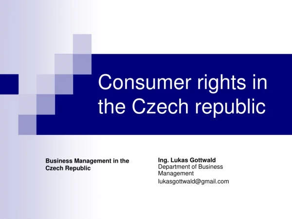 Consumer rights in the Czech republic