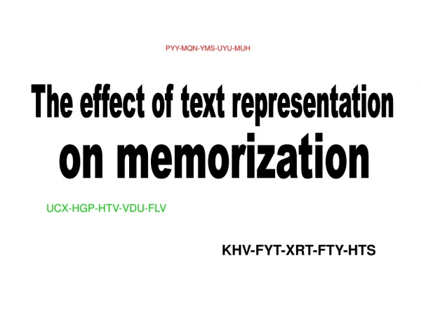 The effect of text representation