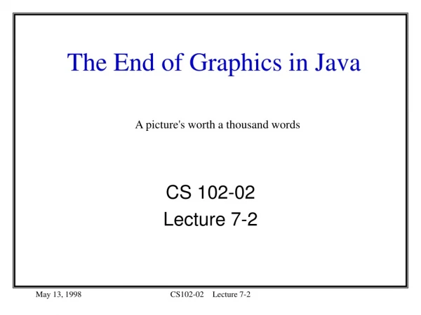 The End of Graphics in Java