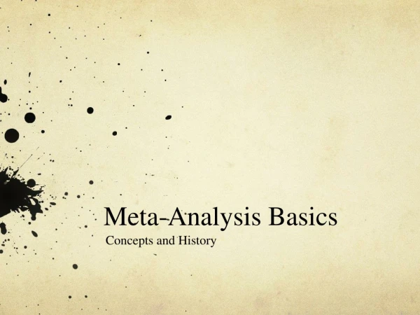 Meta-Analysis Basics