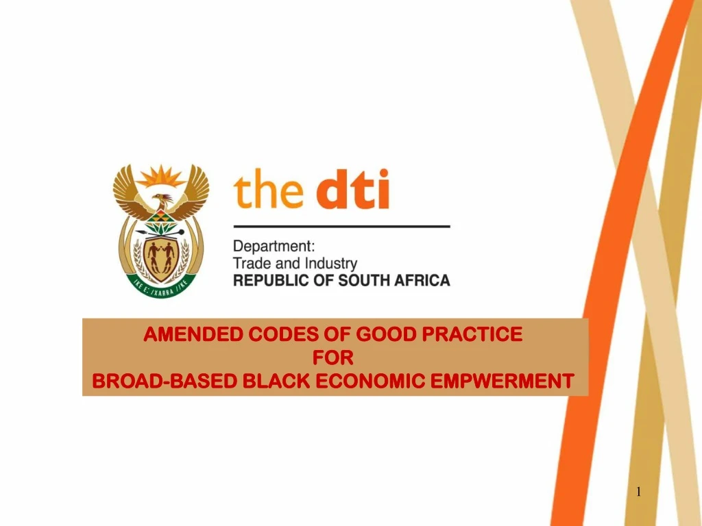 amended codes of good practice for broad based